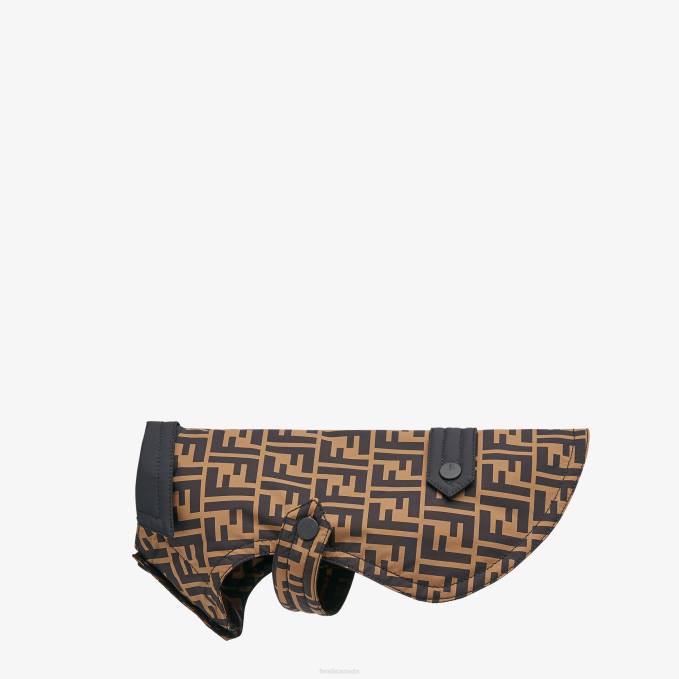 Men Dog Coat In FF Nylon Brown Fendi Accessories 6RHH452