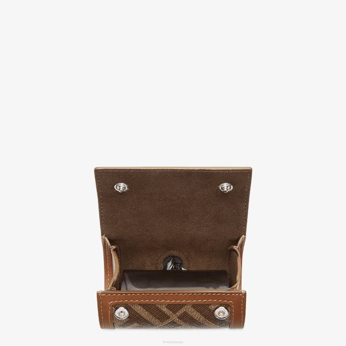 Men Fabric Bag Holder Brown Fendi Accessories 6RHH478