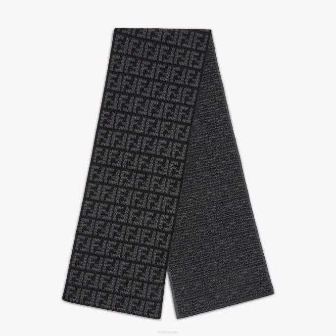 Men Cashmere Scarf Black Fendi Accessories 6RHH2455