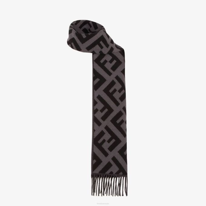 Men Cashmere Scarf Black Fendi Accessories 6RHH2458