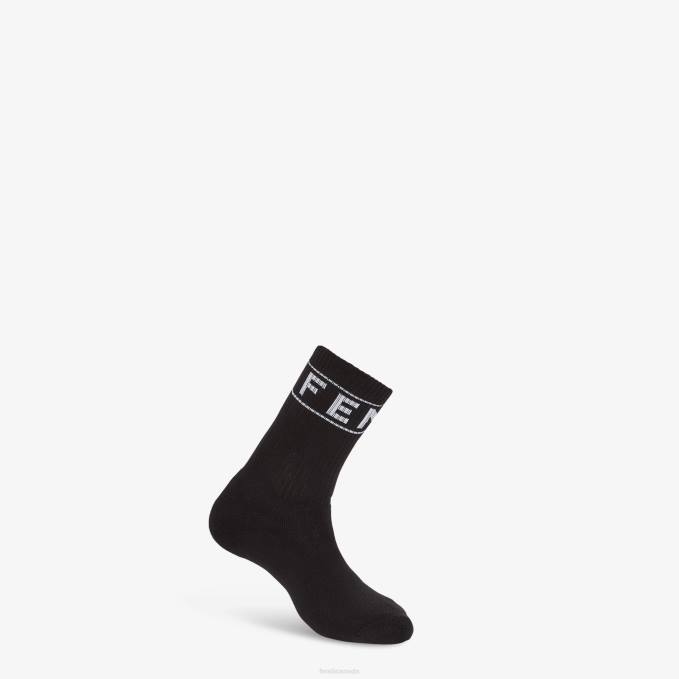 Men Terry Socks Black Fendi Accessories 6RHH2383