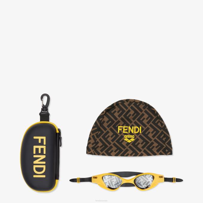 Men Swim Goggles Yellow Fendi Accessories 6RHH2570