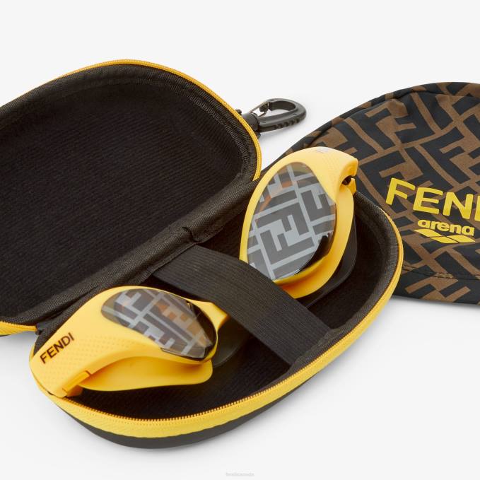 Men Swim Goggles Yellow Fendi Accessories 6RHH2570