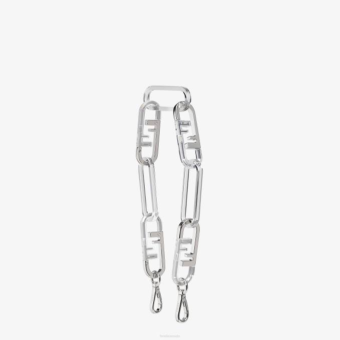 Men Metal Shoulder Strap Silver Fendi Accessories 6RHH2483