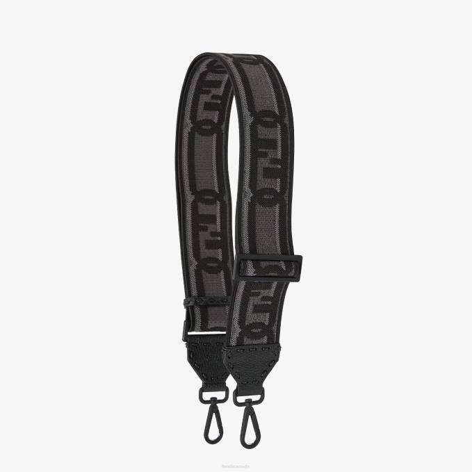 Men Ribbon Shoulder Strap Gray Fendi Accessories 6RHH2391