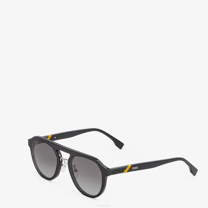 Men Diagonal Sunglasses Black Fendi Accessories 6RHH2535