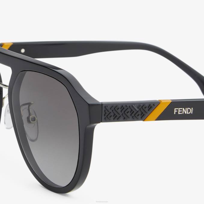 Men Diagonal Sunglasses Black Fendi Accessories 6RHH2535