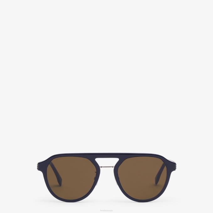 Men Diagonal Sunglasses Blue Fendi Accessories 6RHH2472