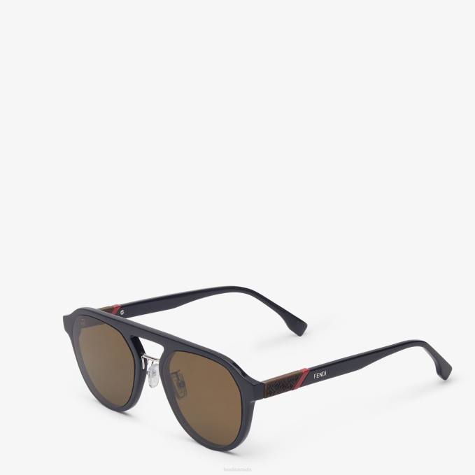 Men Diagonal Sunglasses Blue Fendi Accessories 6RHH2472