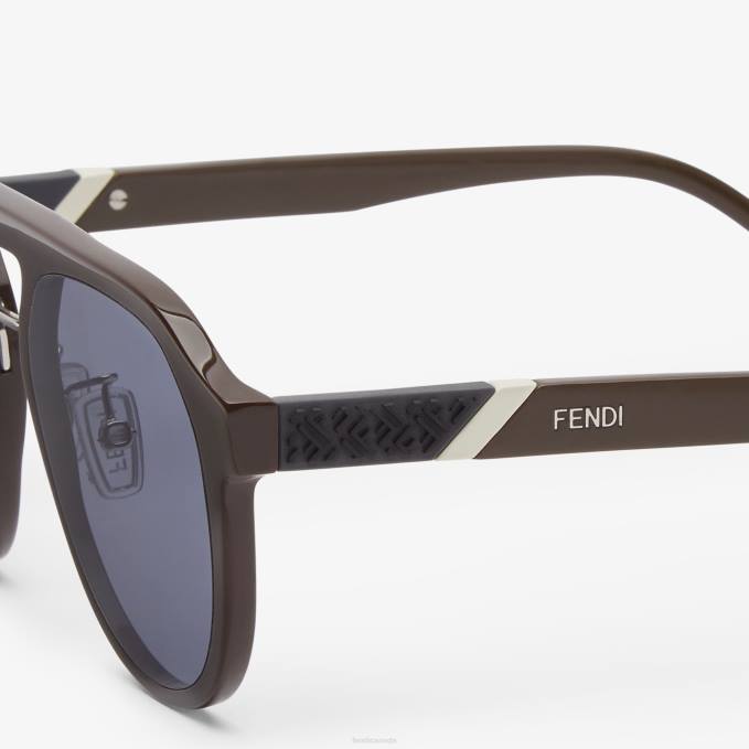 Men Diagonal Sunglasses Brown Fendi Accessories 6RHH2470