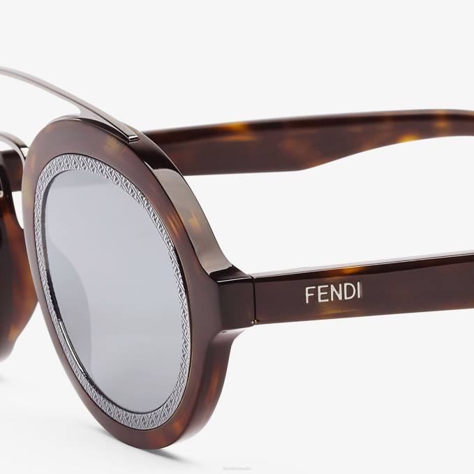 Men Havana Acetate Fashion Show Sunglasses With Lenses Fashion Fendi Accessories 6RHH2420