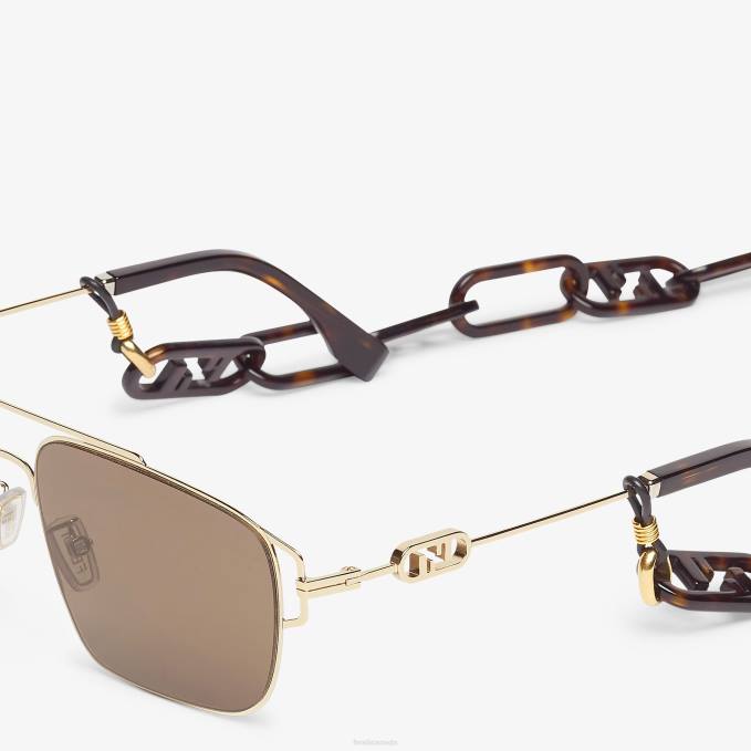 Men Metal And Lenses Sunglasses With Eyeglass Chain Fashion Fendi Accessories 6RHH2430