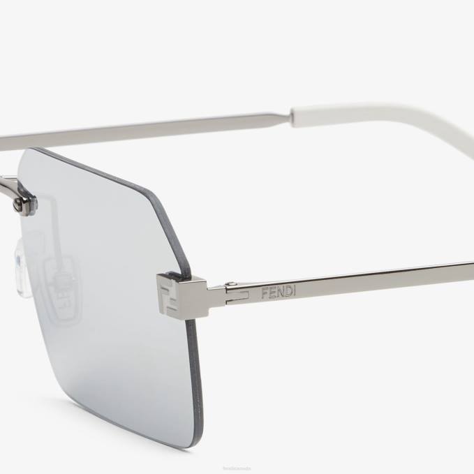Men Metal Sunglasses Silver Fendi Accessories 6RHH2354