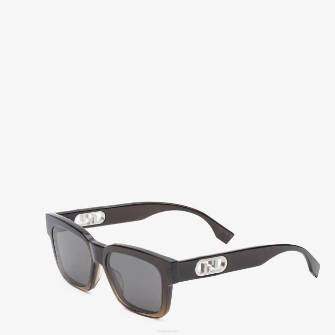 Men O'Lock Acetate Sunglasses Brown Fendi Accessories 6RHH2548