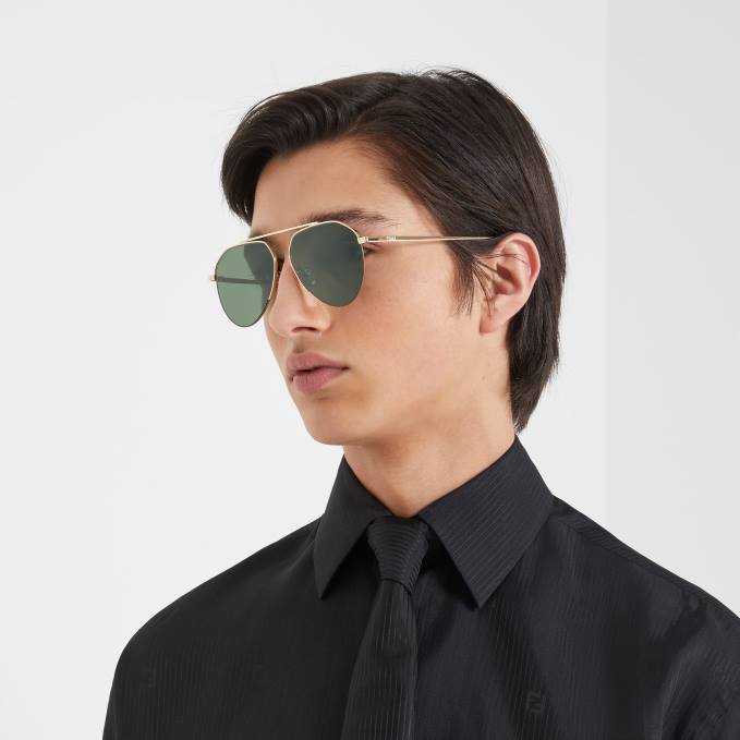 Men Travel Sunglasses Gold Fendi Accessories 6RHH2568