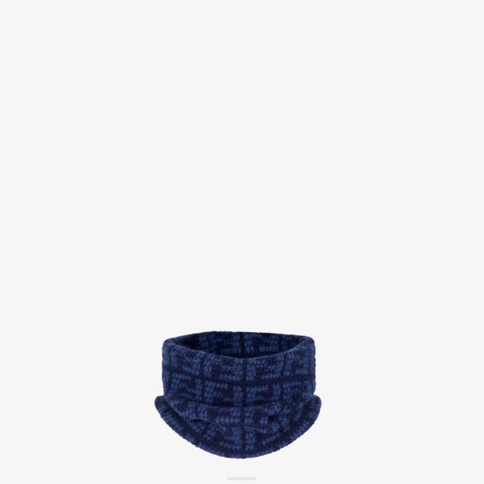 Men Cashmere Collar Blue Fendi Accessories 6RHH2463