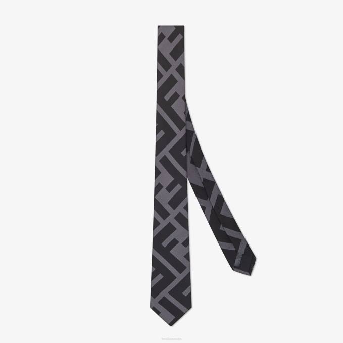 Men Silk Tie Black Fendi Accessories 6RHH2172