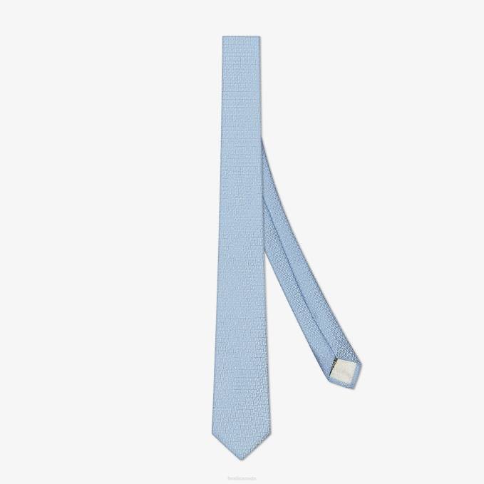 Men Silk Tie Light blue Fendi Accessories 6RHH2562