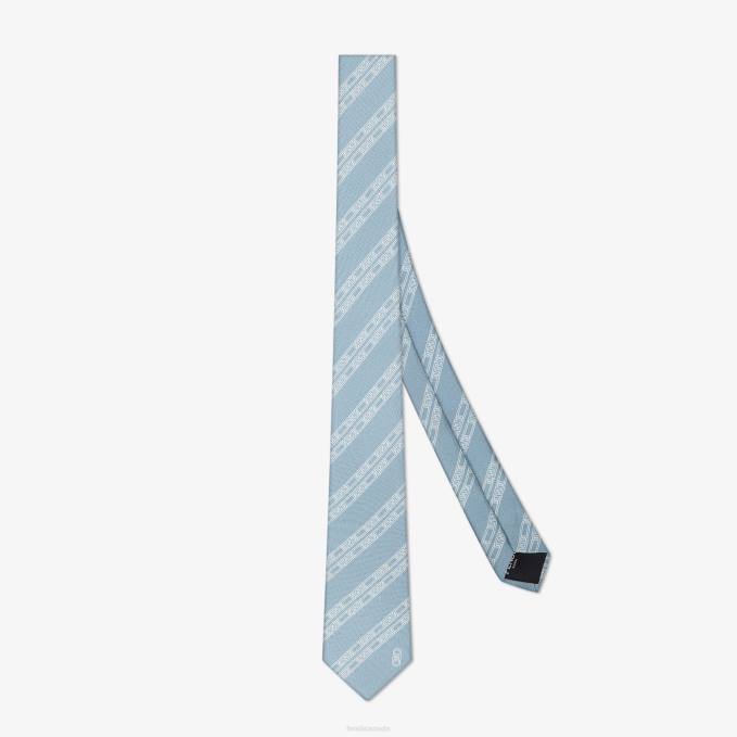 Men Silk Tie Light blue Fendi Accessories 6RHH2565
