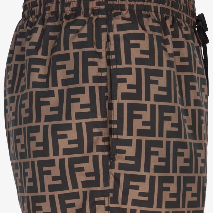 Men Fabric Shorts Brown Fendi Apparel 6RHH1971