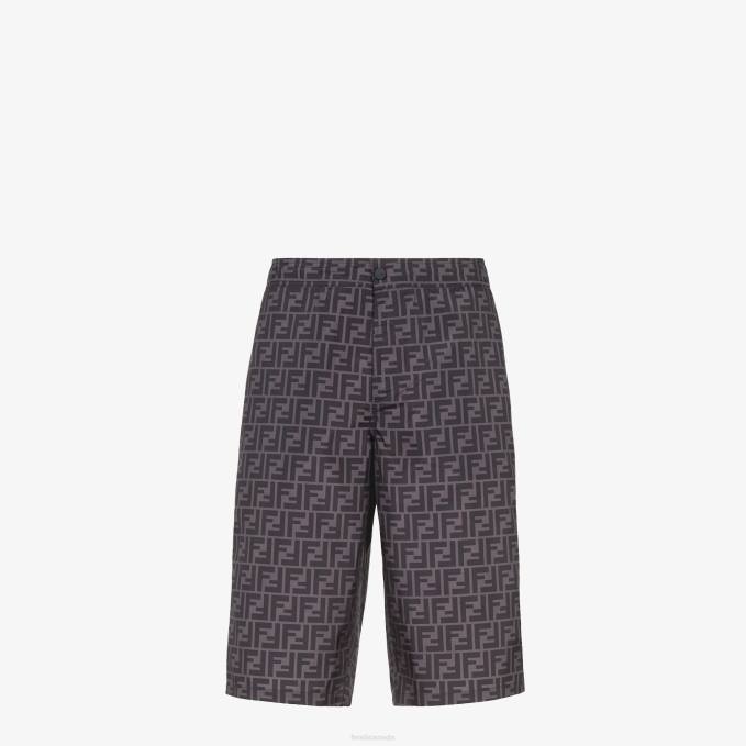 Men Nylon Bermudas Black Fendi Apparel 6RHH2117