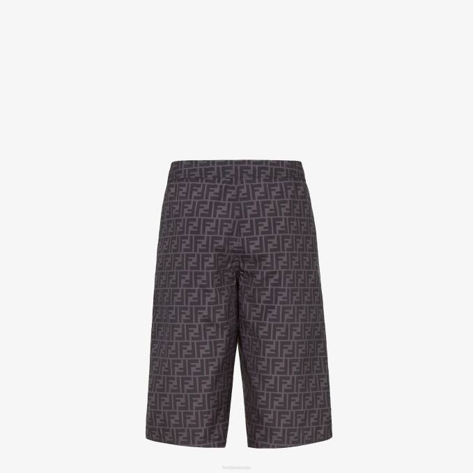 Men Nylon Bermudas Black Fendi Apparel 6RHH2117