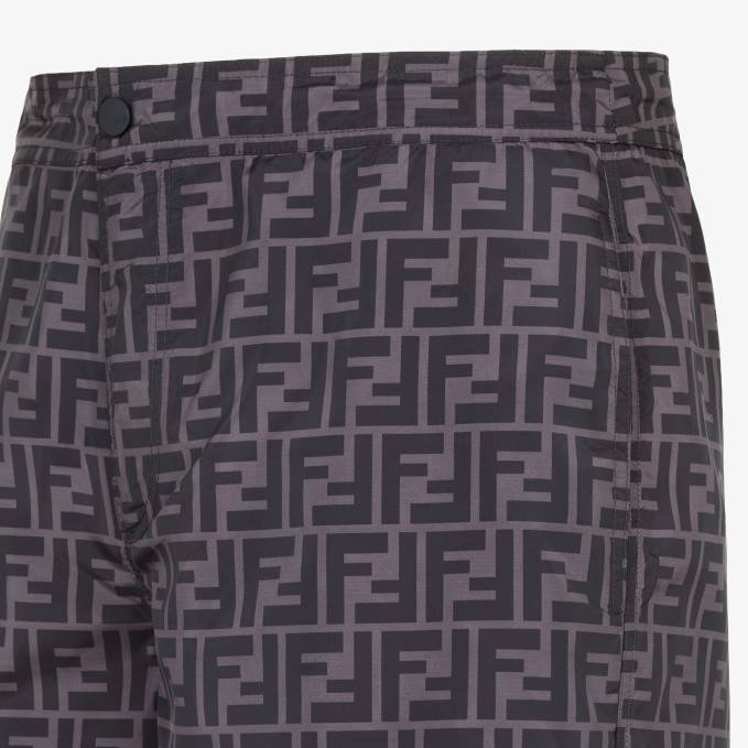 Men Nylon Bermudas Black Fendi Apparel 6RHH2117