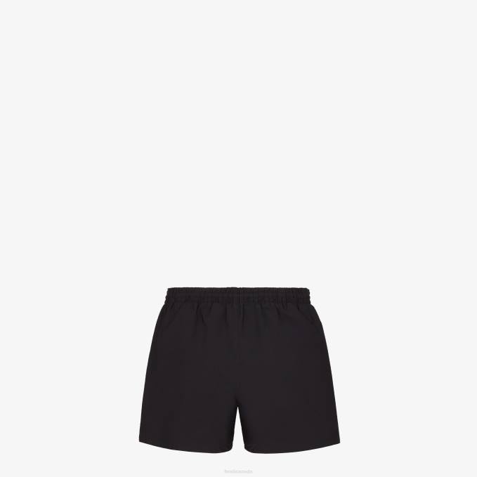 Men Nylon Shorts Black Fendi Apparel 6RHH1960