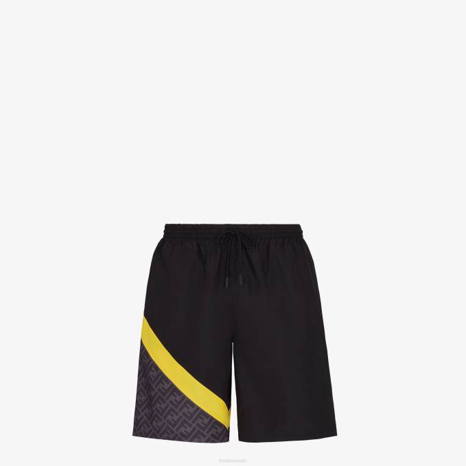 Men Nylon Shorts Black Fendi Apparel 6RHH2015