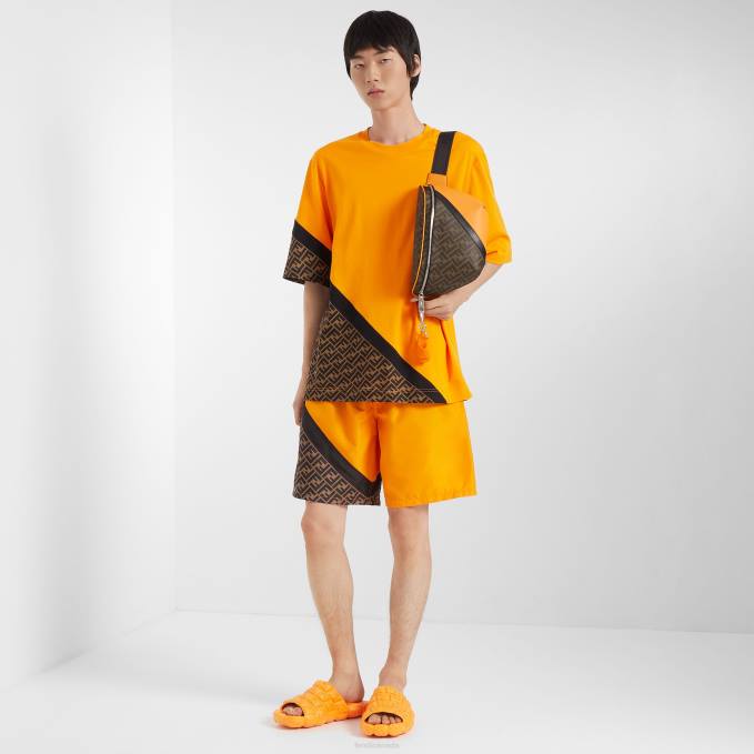 Men Nylon Shorts Orange Fendi Apparel 6RHH2008