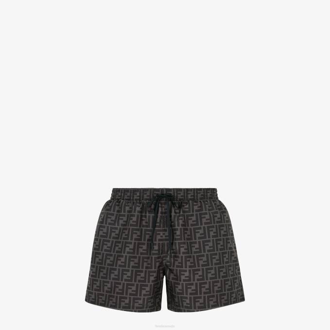Men Tech Fabric Shorts Black Fendi Apparel 6RHH1958