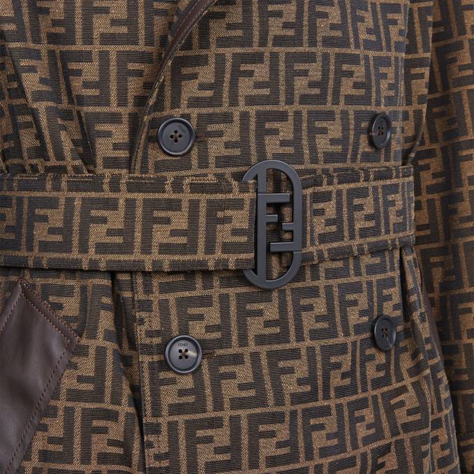 Men Fabric Trench Coat Multicolor Fendi Apparel 6RHH2123