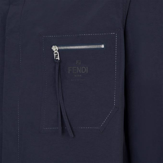 Men Nylon Shirt Blue Fendi Apparel 6RHH2058