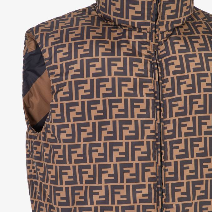 Men Nylon Vest Brown Fendi Apparel 6RHH2166