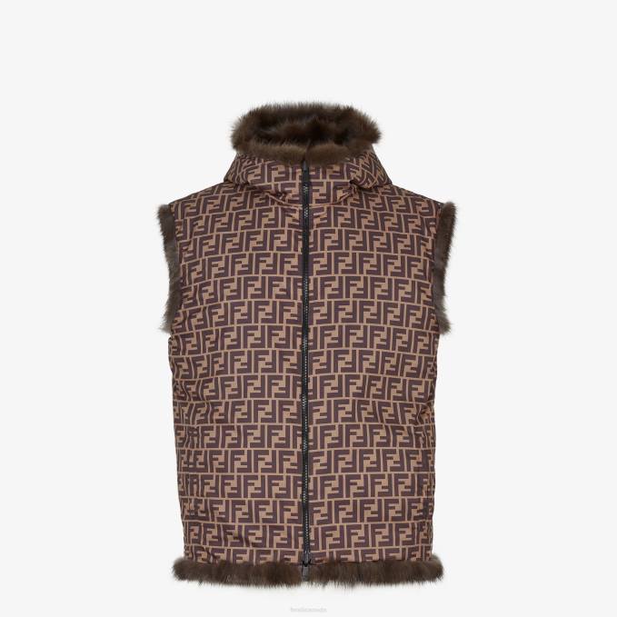 Men Sable Gilet Brown Fendi Apparel 6RHH2124