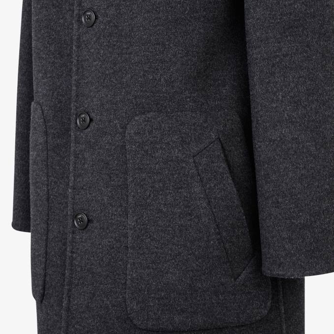 Men Wool Coat Gray Fendi Apparel 6RHH2164