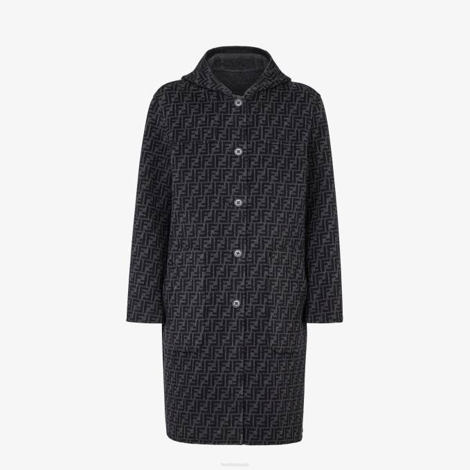 Men Wool Coat Gray Fendi Apparel 6RHH2164