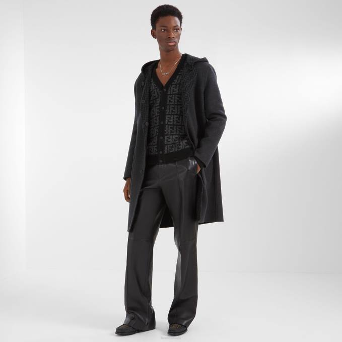 Men Wool Coat Gray Fendi Apparel 6RHH2164