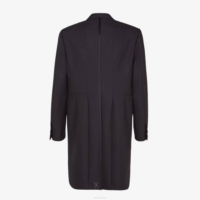 Men Wool Suit Black Fendi Apparel 6RHH2198