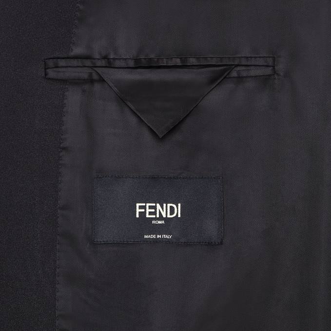 Men Wool Suit Black Fendi Apparel 6RHH2198