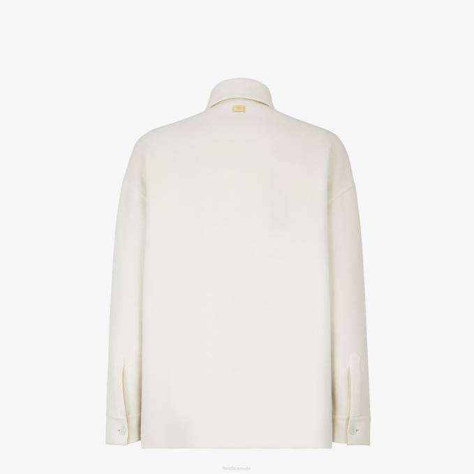 Men Cashmere Blouson White Fendi Apparel 6RHH2116