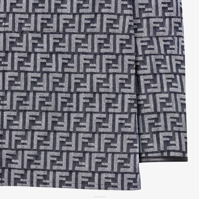 Men FF Denim Jacket Blue Fendi Apparel 6RHH2039