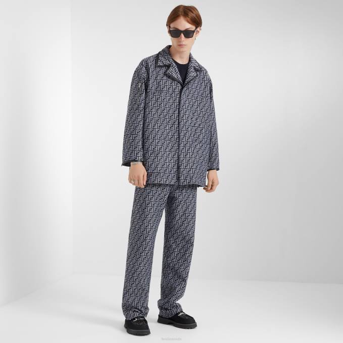 Men FF Denim Jacket Blue Fendi Apparel 6RHH2039