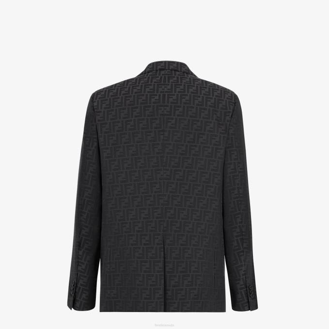 Men Fabric Blazer Black Fendi Apparel 6RHH1994