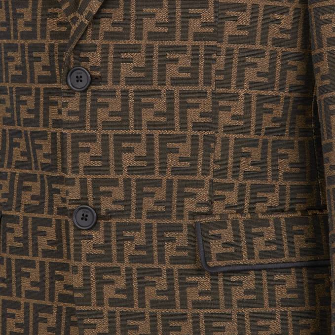 Men Fabric Blazer Brown Fendi Apparel 6RHH2062
