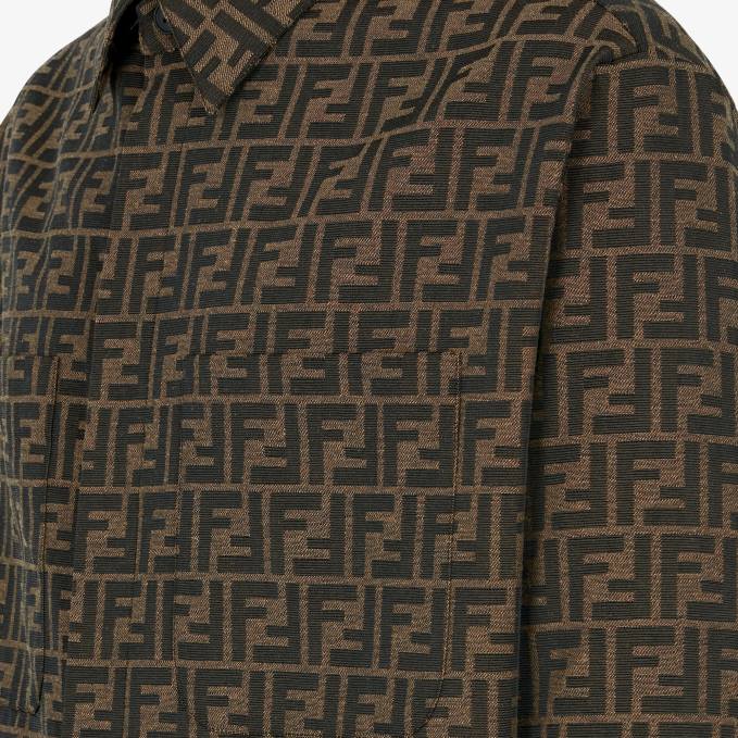 Men Fabric Jacket Brown Fendi Apparel 6RHH2121