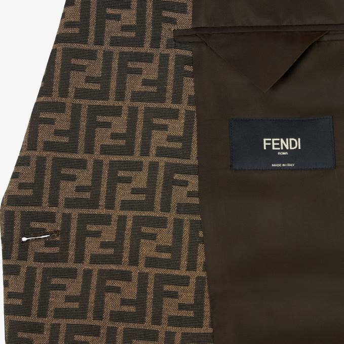 Men Fabric Jacket Brown Fendi Apparel 6RHH2202