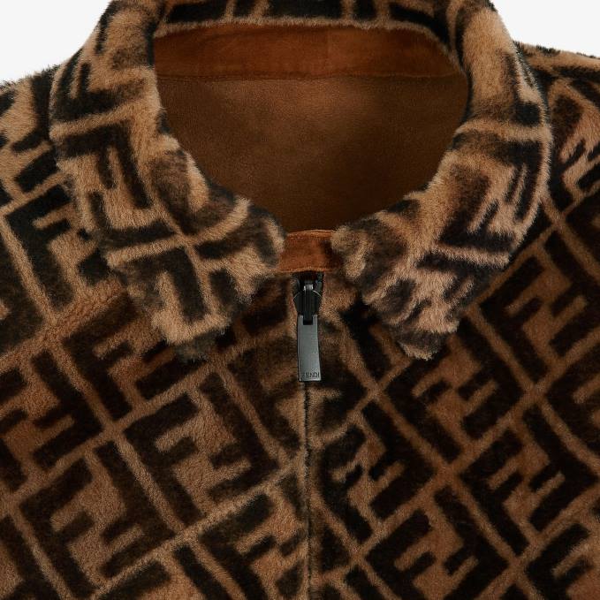 Men Jacket In Shearling Brown Fendi Apparel 6RHH2153