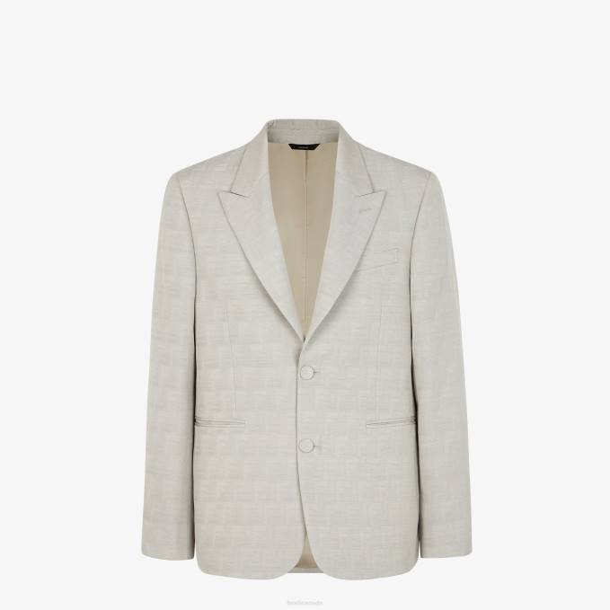 Men Jacquard Fabric Jacket Beige Fendi Apparel 6RHH1924