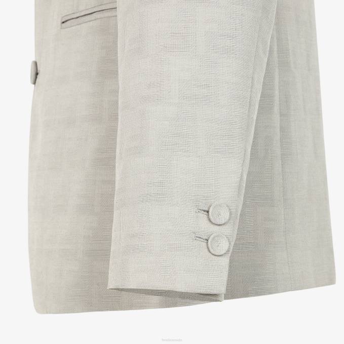 Men Jacquard Fabric Jacket Beige Fendi Apparel 6RHH1924